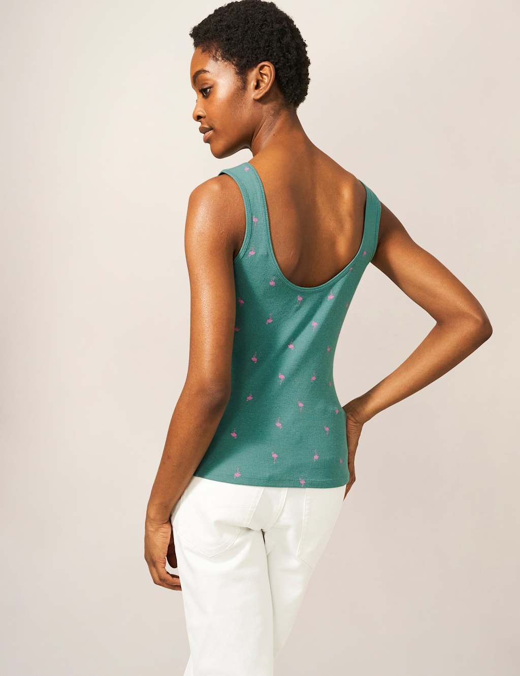 Cotton Modal Blend Bird Print Vest Top image 2
