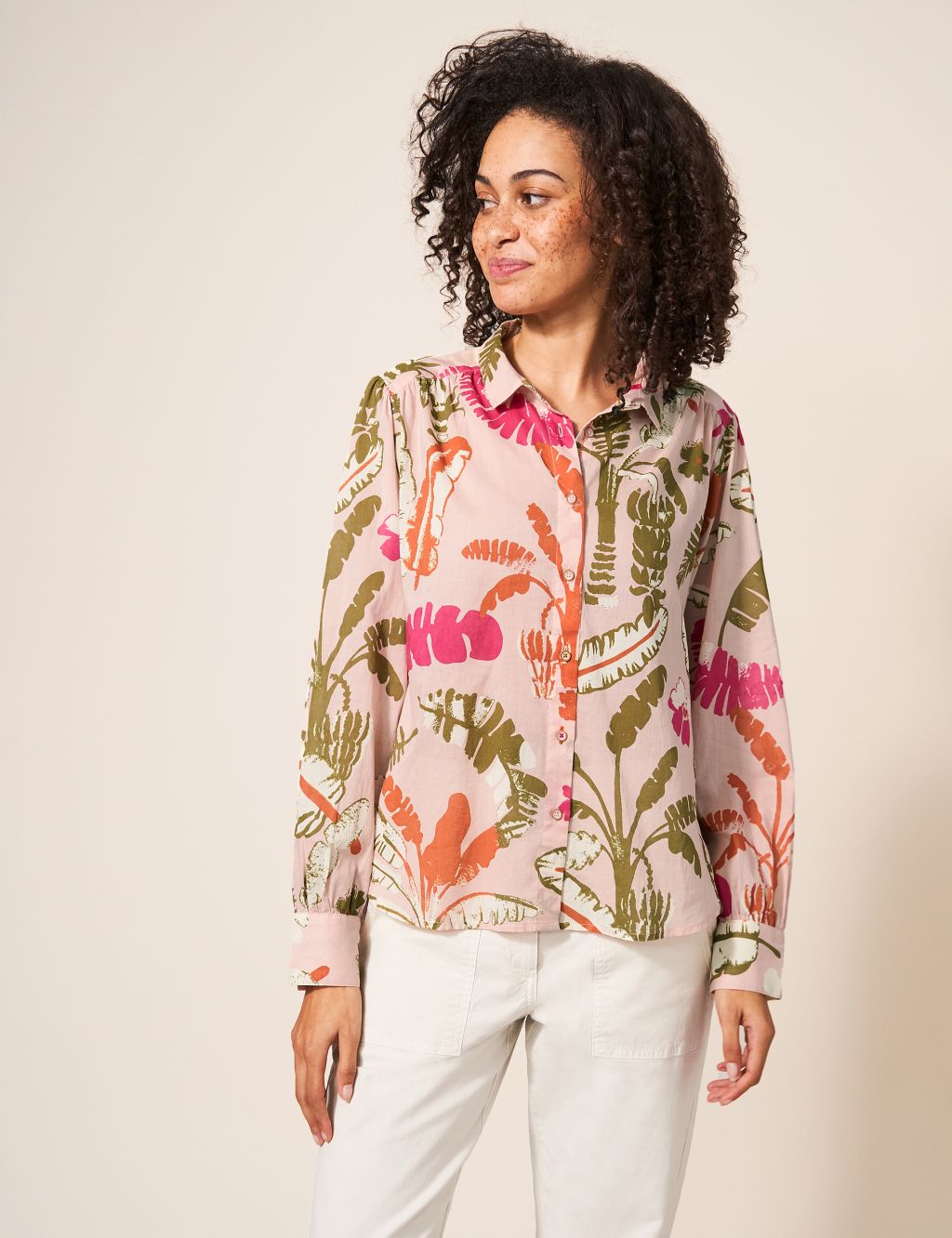 Pure Cotton Printed Collared Relaxed Shirt image 1