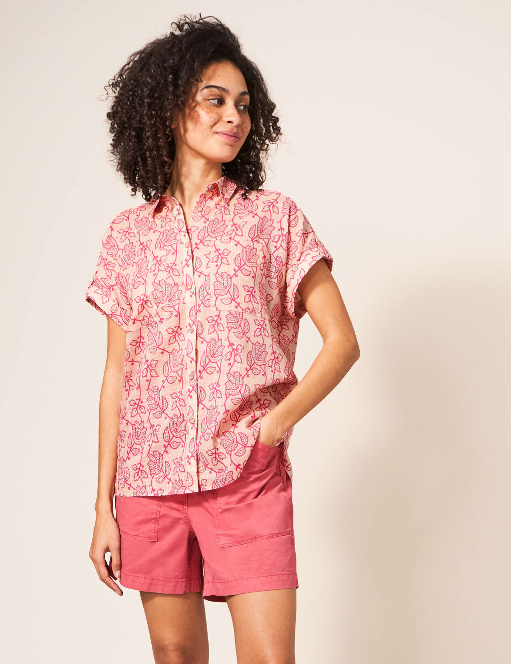 Organic Cotton Floral Collared Shirt image 1