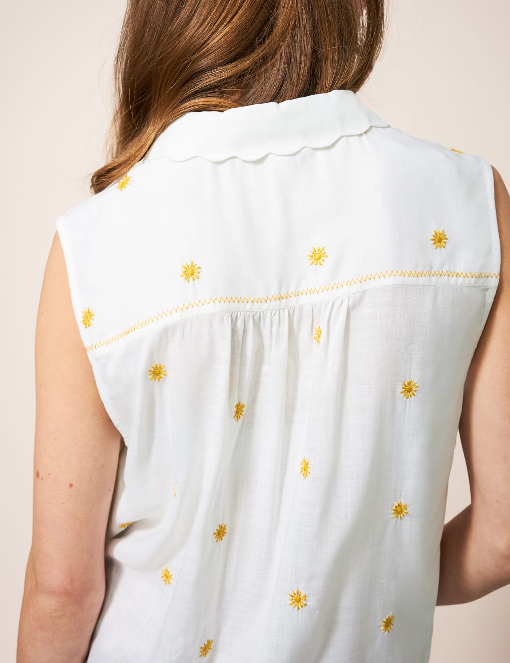 Embroidered Collared Button Through Shirt image 3