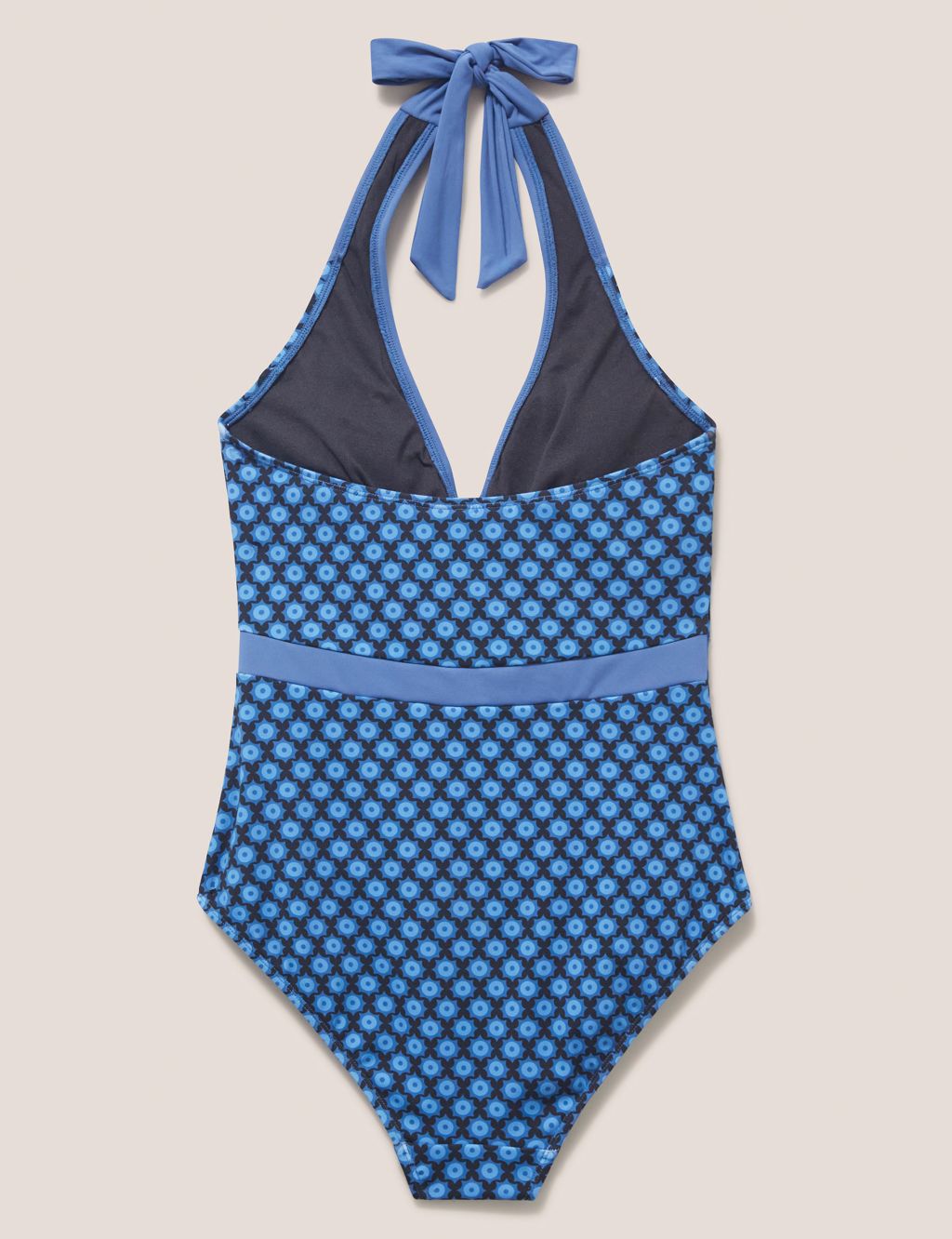 Printed Ruched Halterneck Swimsuit image 5