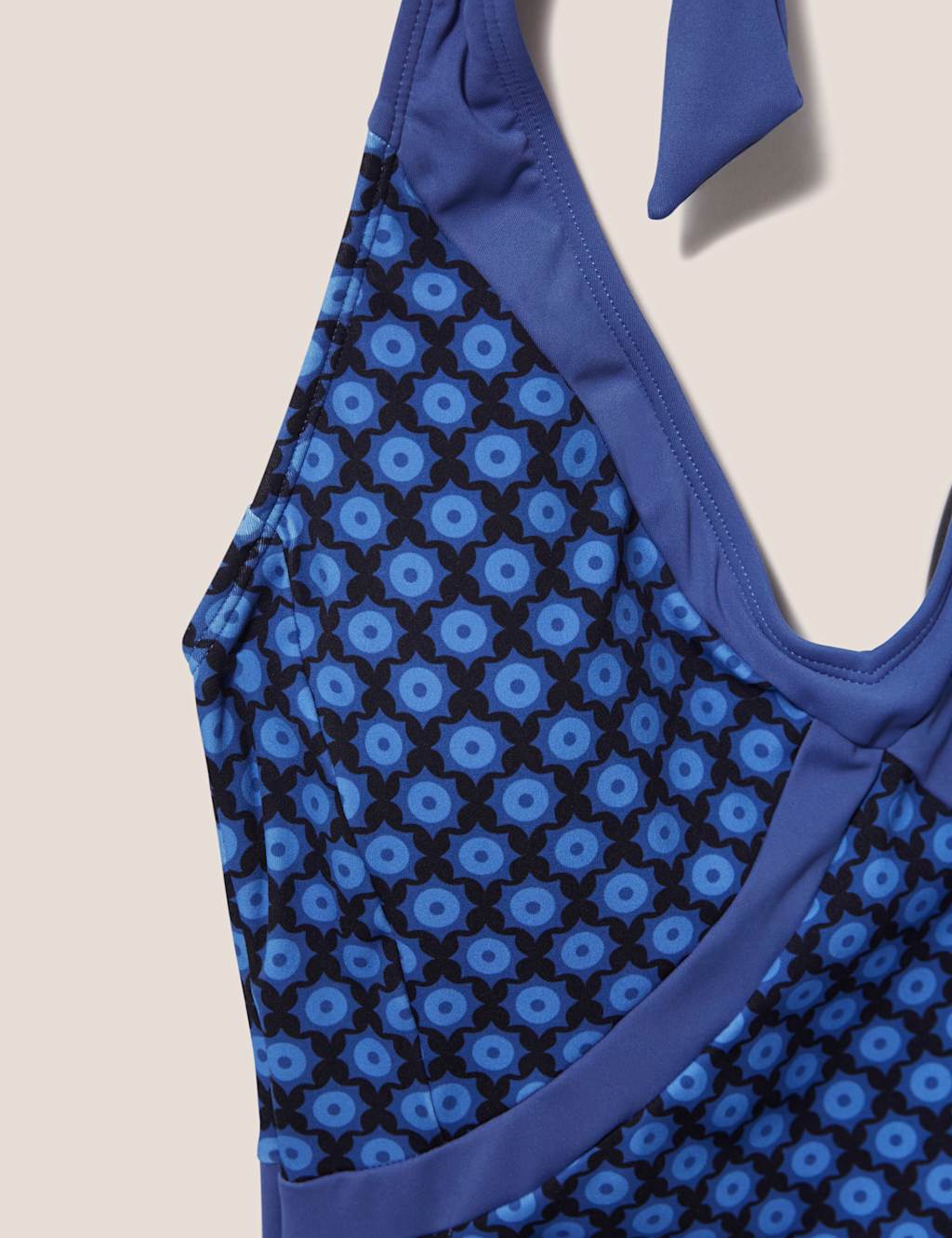 Printed Padded Halterneck Tankini Top image 5