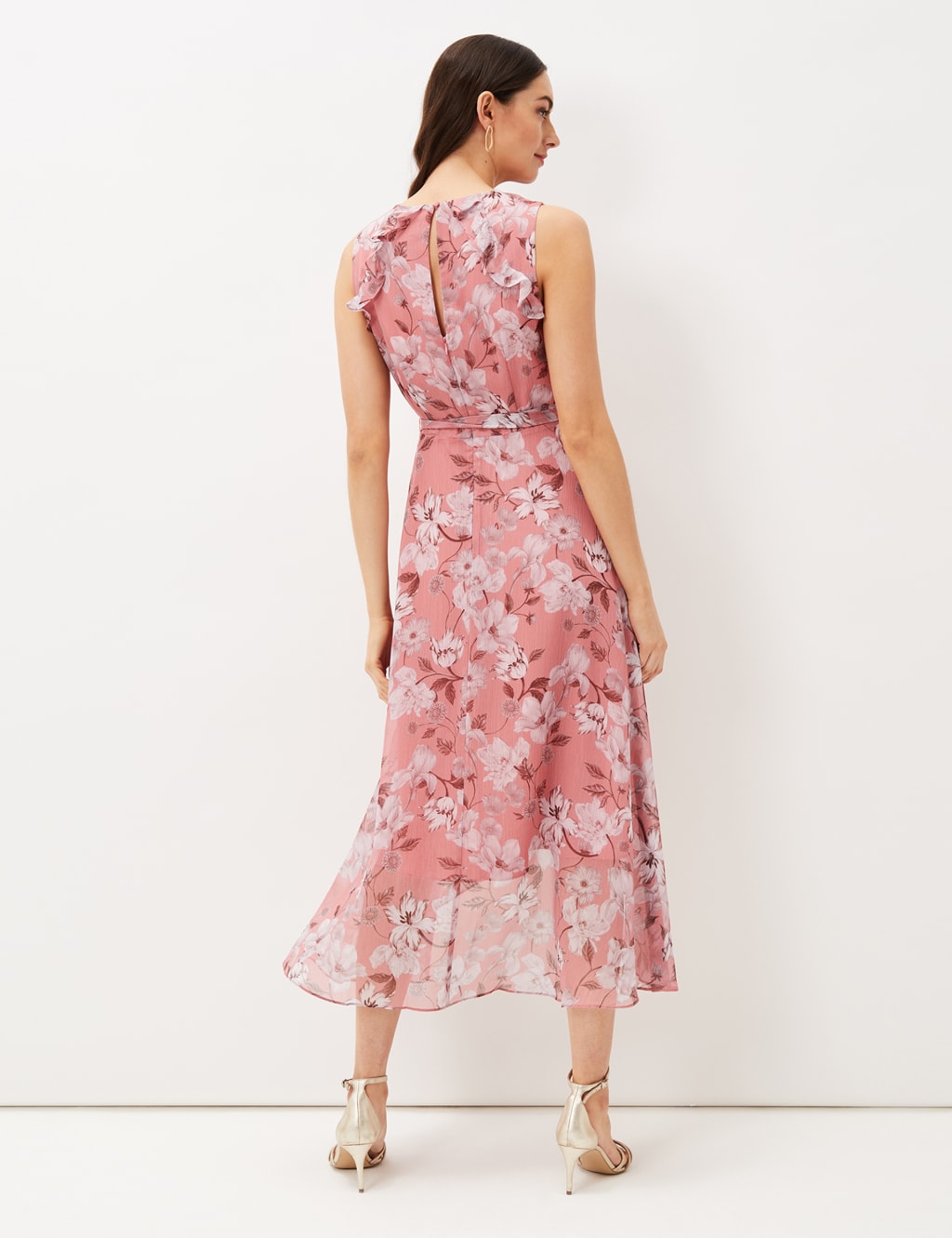 Floral V-Neck Sleeveless Midaxi Wrap Dress image 3