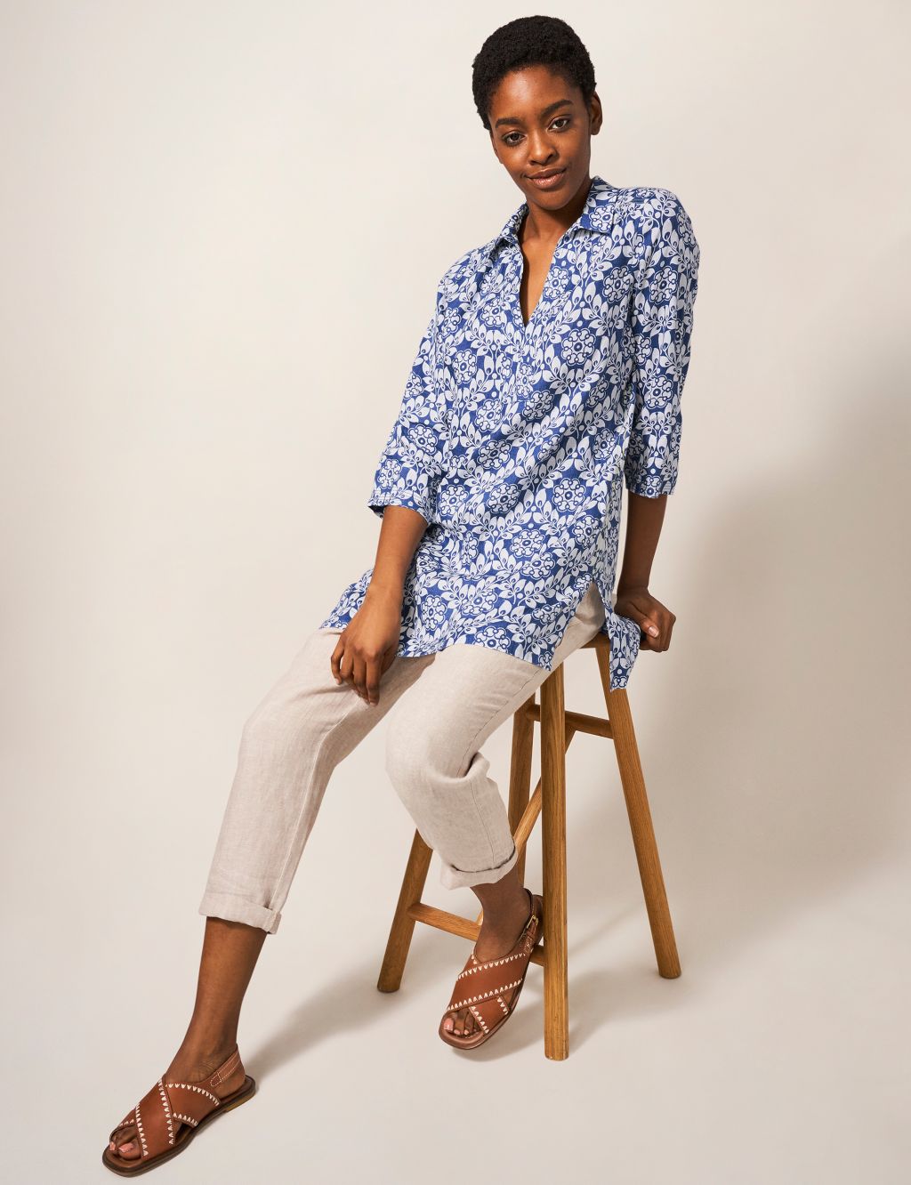 Pure Linen Floral Tunic image 3