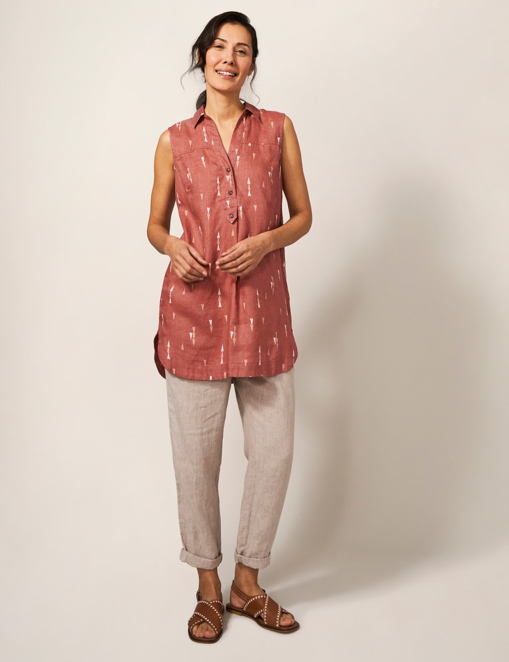 Pure Linen Heart Print Tunic image 1