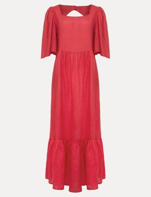 Pure Linen Square Neck Maxi Tiered Dress | Phase Eight | M&S