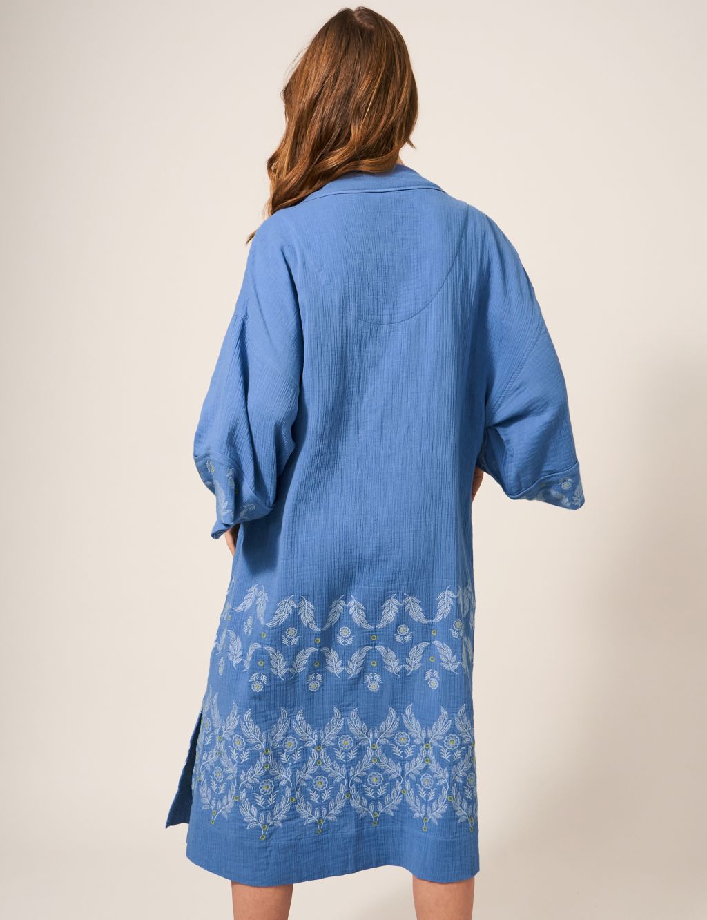 Pure Cotton Floral Embroidered Kaftan image 4