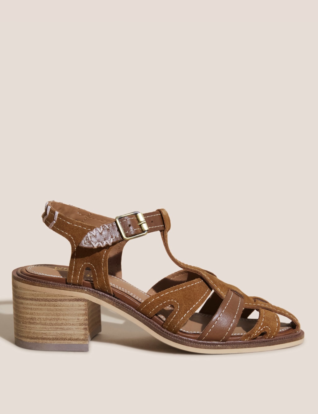 Leather Block Heel Gladiator Sandals image 1