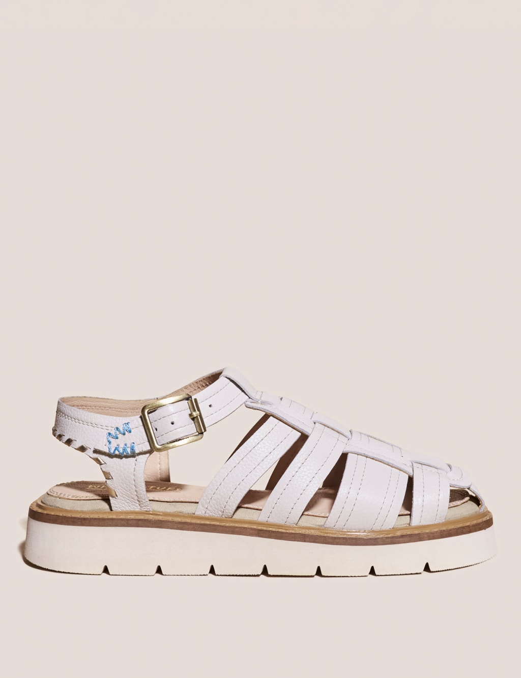 Leather Ankle Strap Flat Sandals image 1