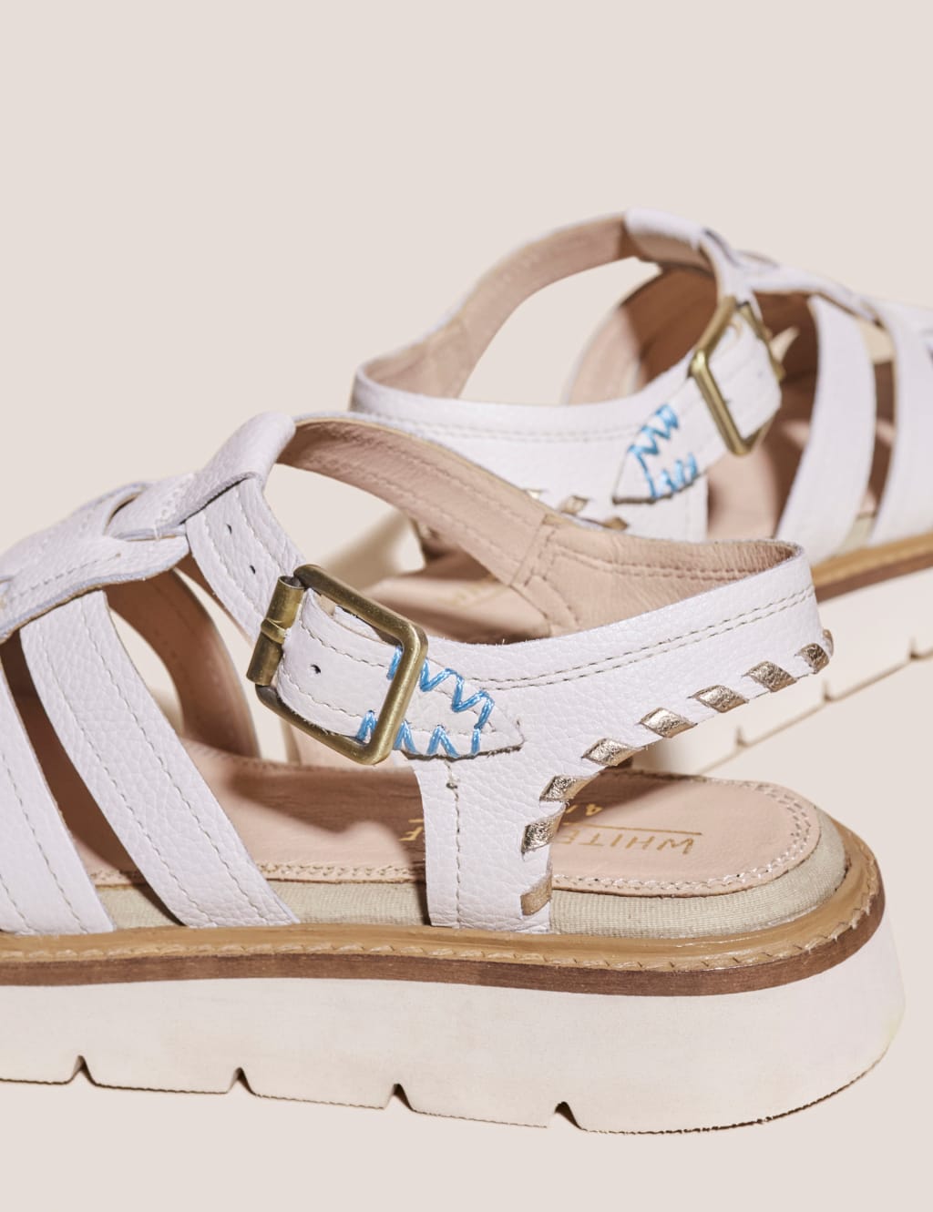 M and s white sandals clearance