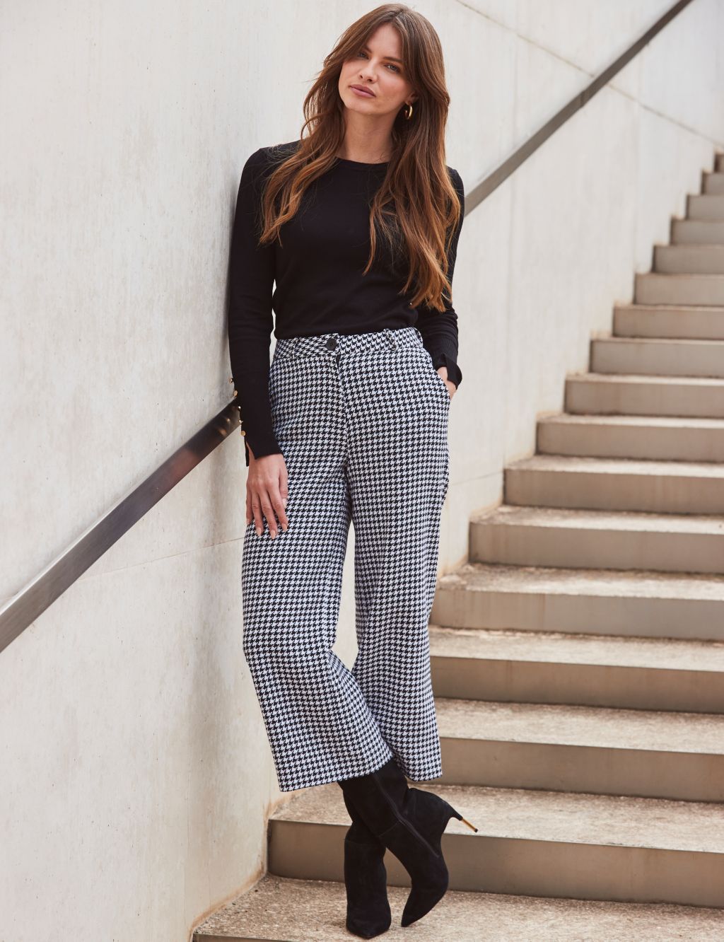 Dogtooth Wide Leg Culottes image 1