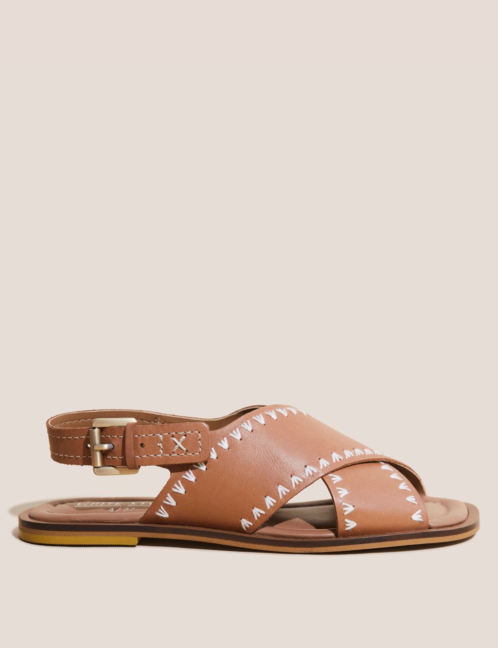 Leather Crossover Buckle Flat Sandals image 1