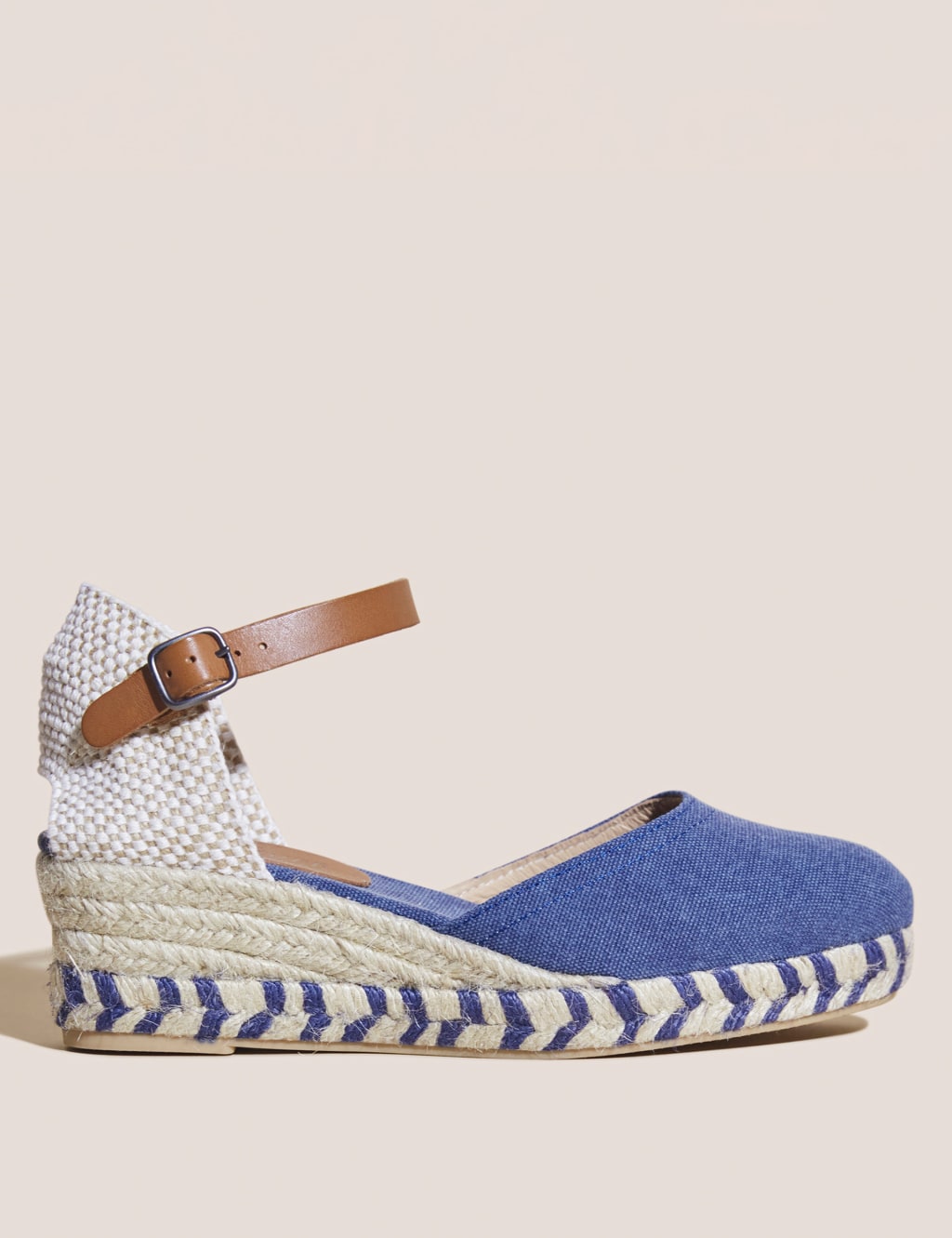Canvas Buckle Ankle Strap Wedge Espadrilles image 1