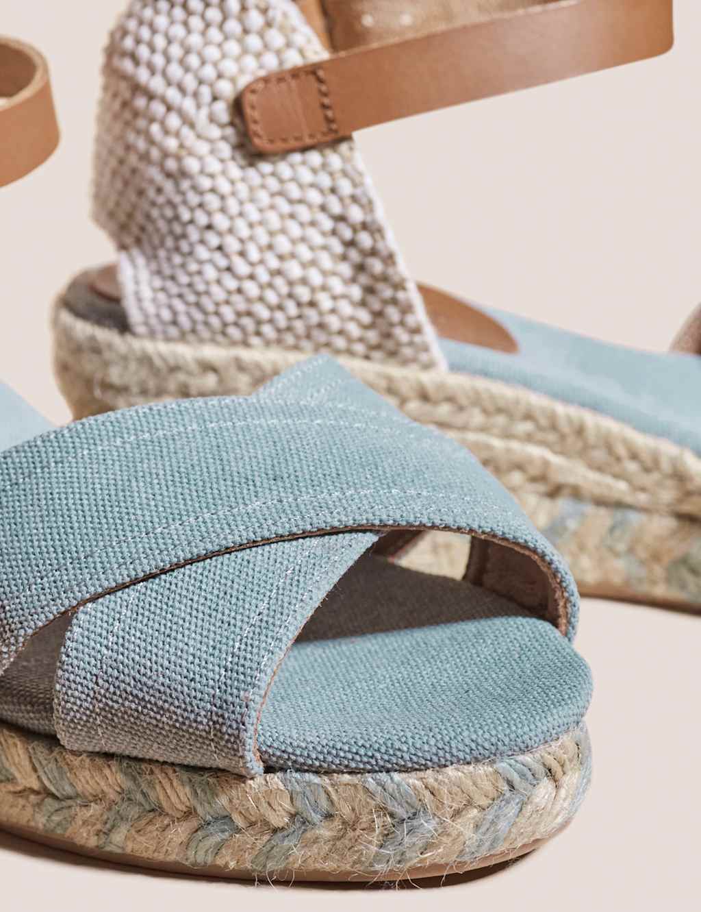 Canvas Ankle Strap Wedge Espadrilles image 3