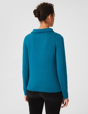 M&S Hobbs Womens Wool Rich Roll Neck Jumper with Cashmere