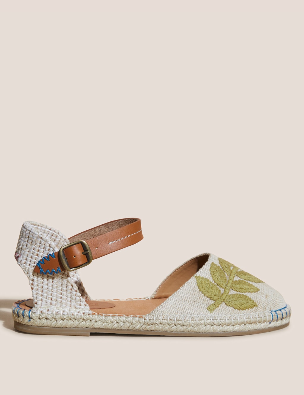 Woven Ankle Strap Flat Espadrilles image 1