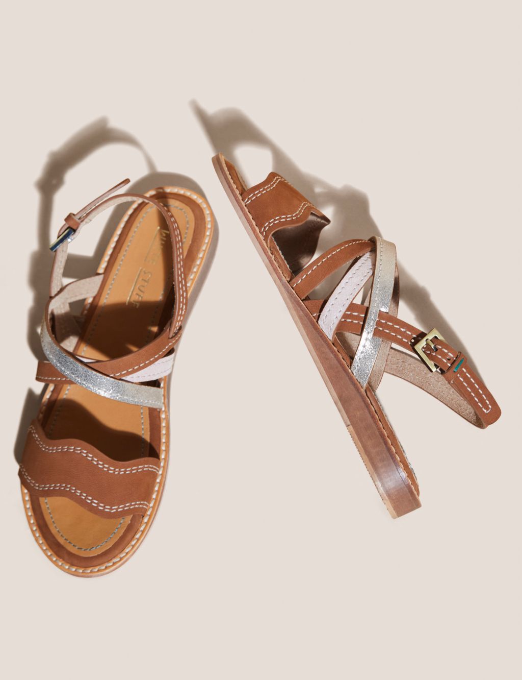 Leather Strappy Wedge Sandals image 2