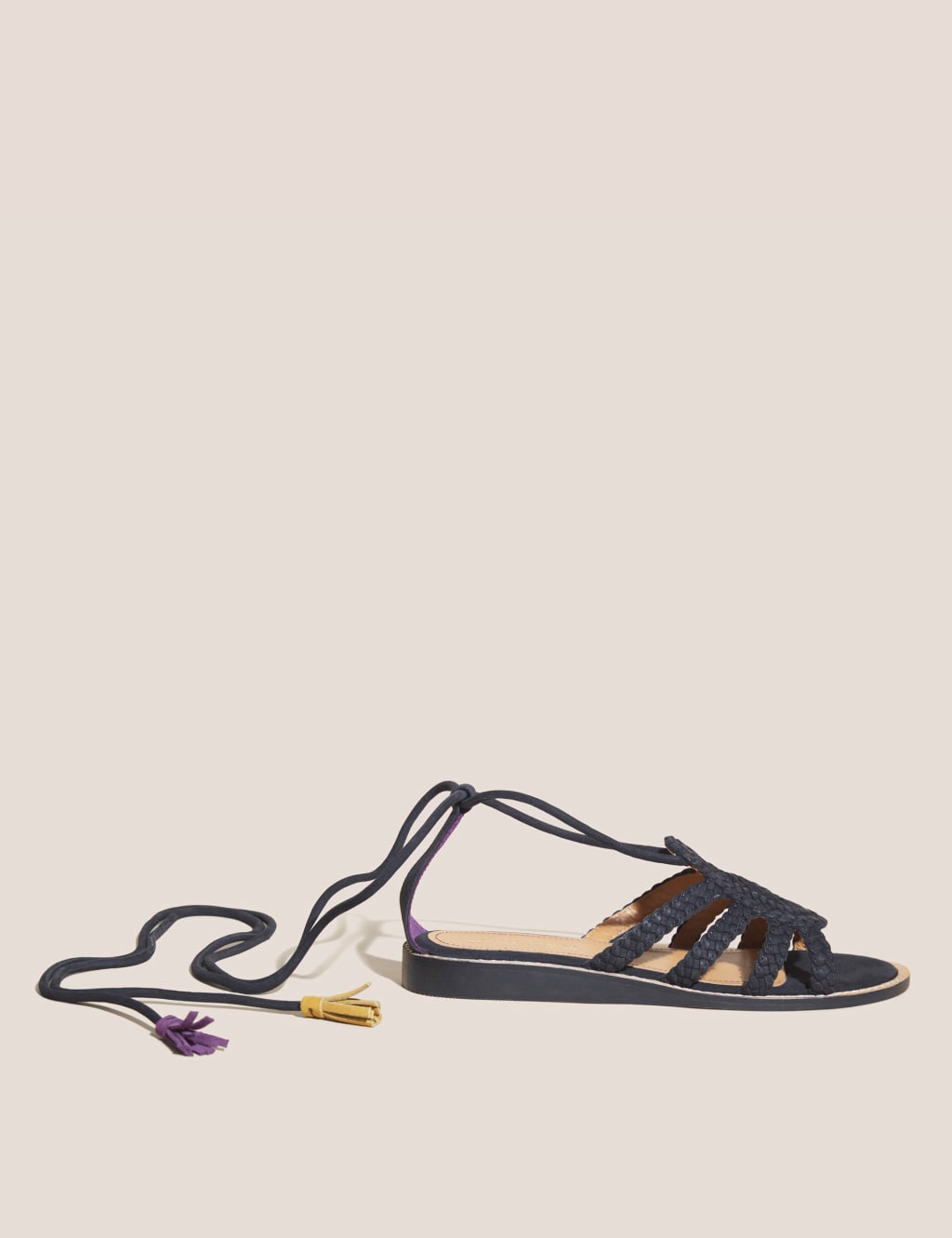 Leather Woven Flat Gladiator Sandals image 1