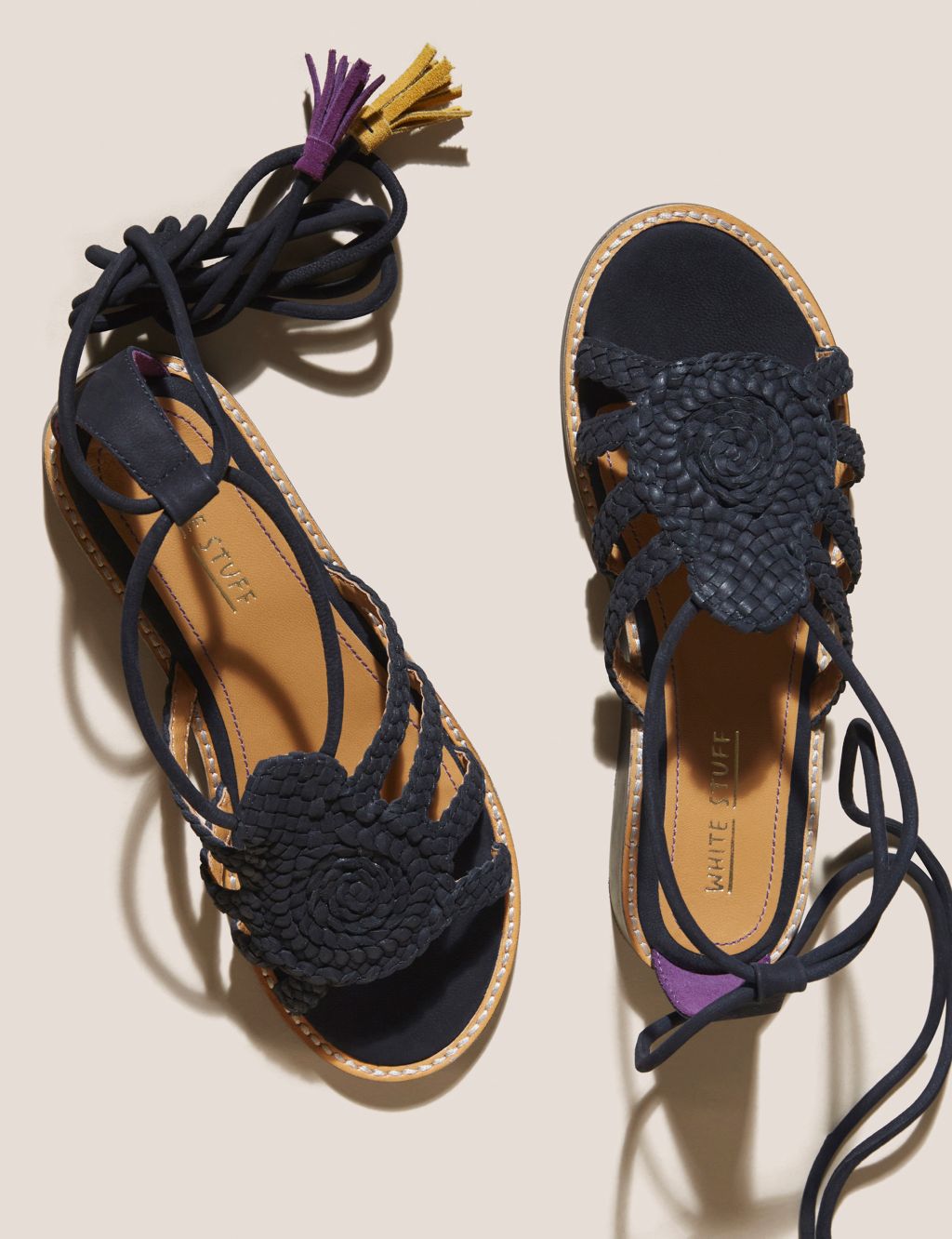 Leather Woven Flat Gladiator Sandals image 2