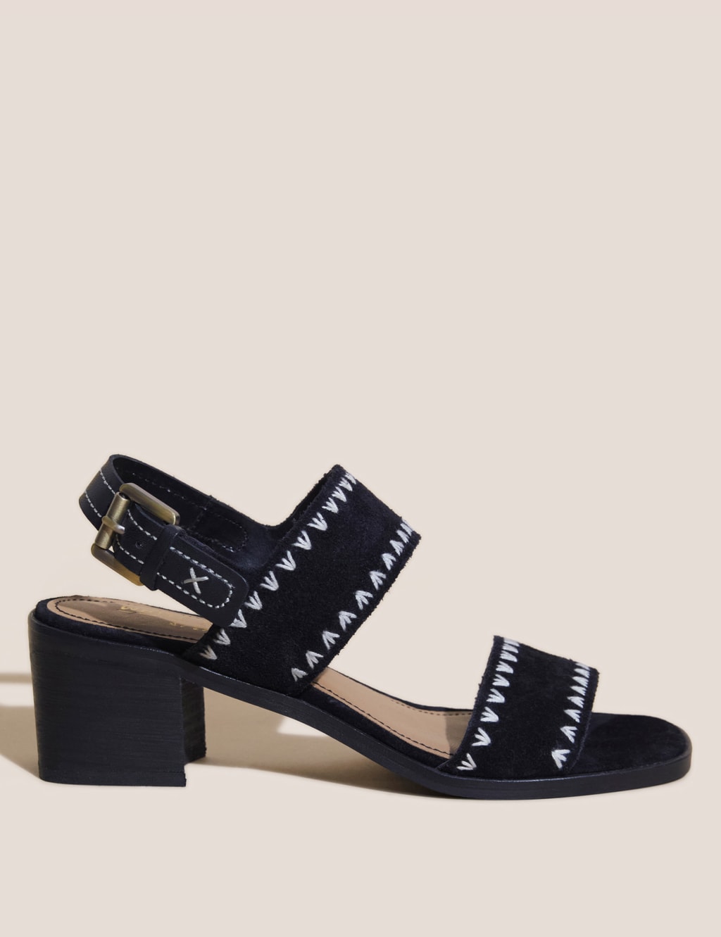 Suede Block Heel Sandals image 1