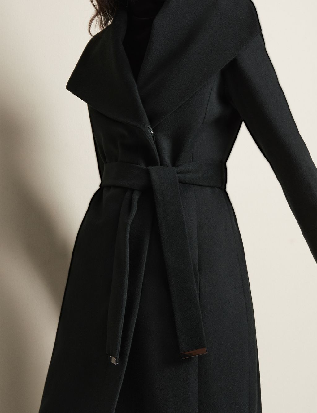 Wool Rich Belted Collared Wrap Coat image 6