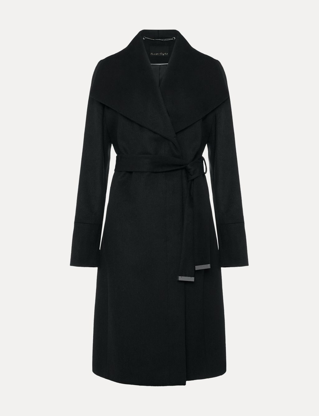 Wool Rich Belted Collared Wrap Coat image 2