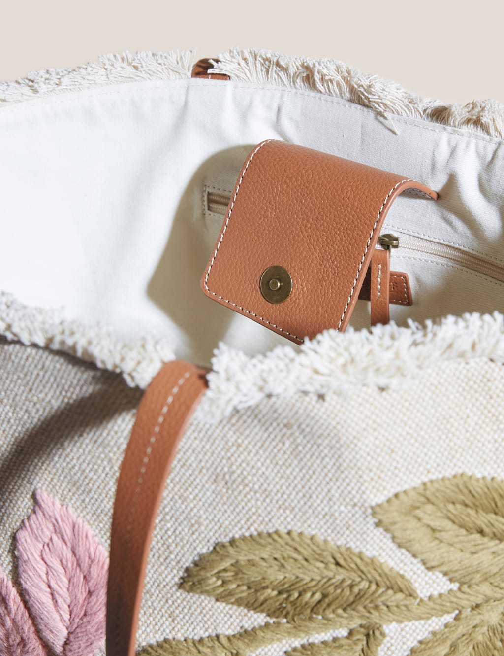 Cotton Blend Embroidered Tote Bag image 2
