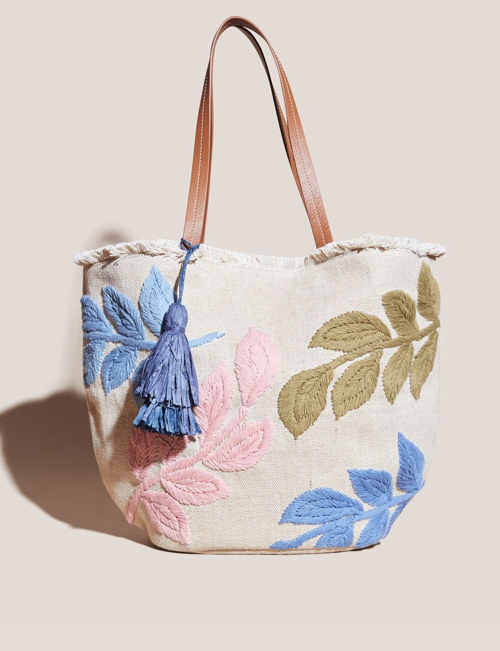 Cotton Blend Embroidered Tote Bag image 1