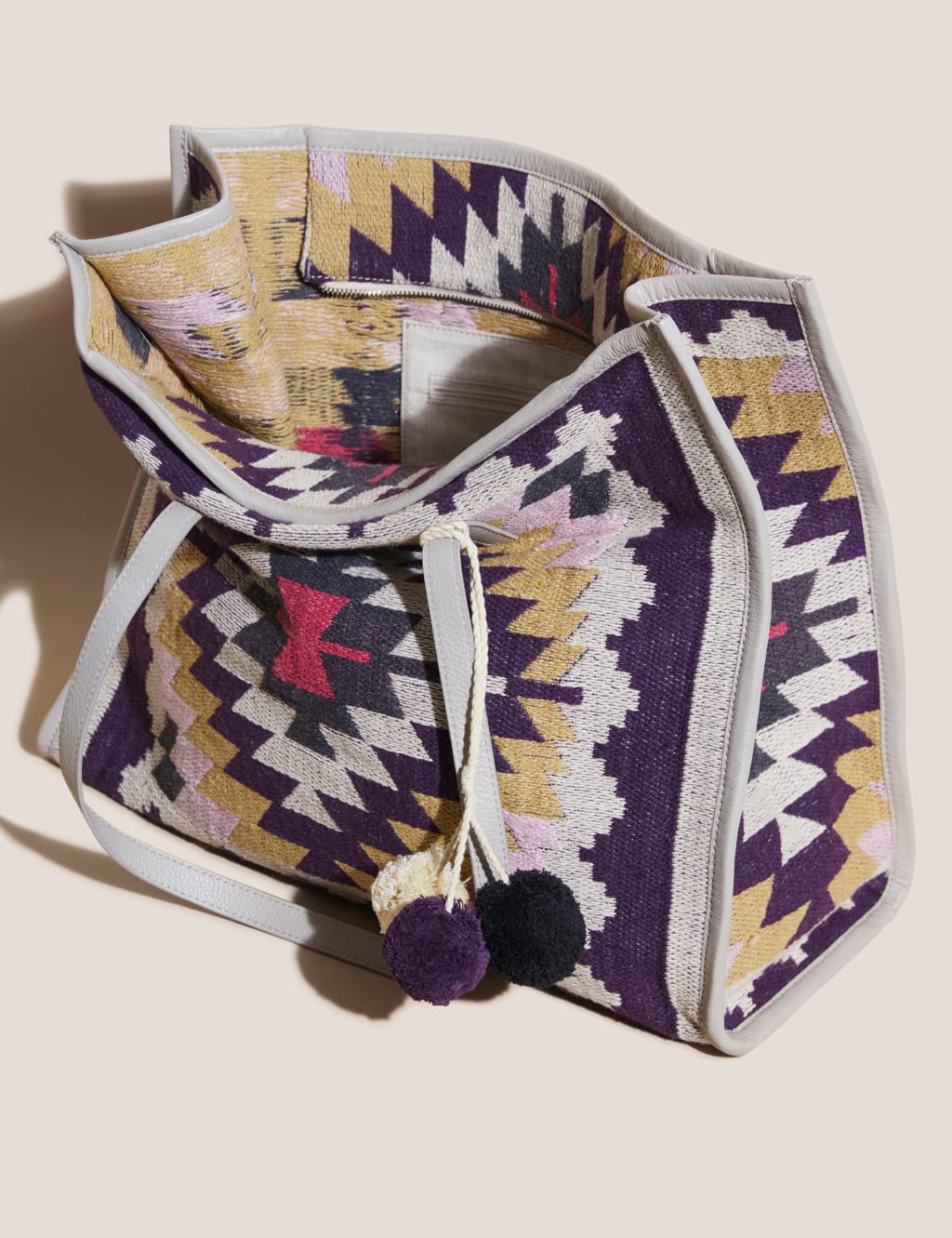 Canvas Geometric Tote Bag image 2