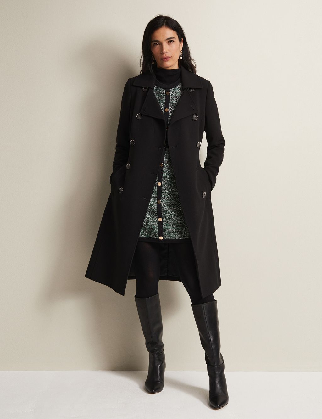 Wool Rich Belted Double Breasted Trench Coat image 3