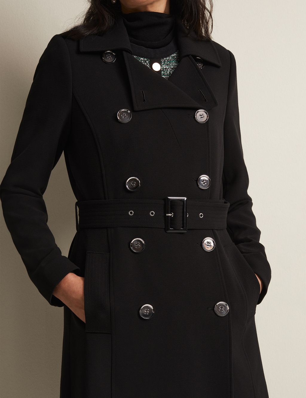 Wool Rich Belted Double Breasted Trench Coat image 4