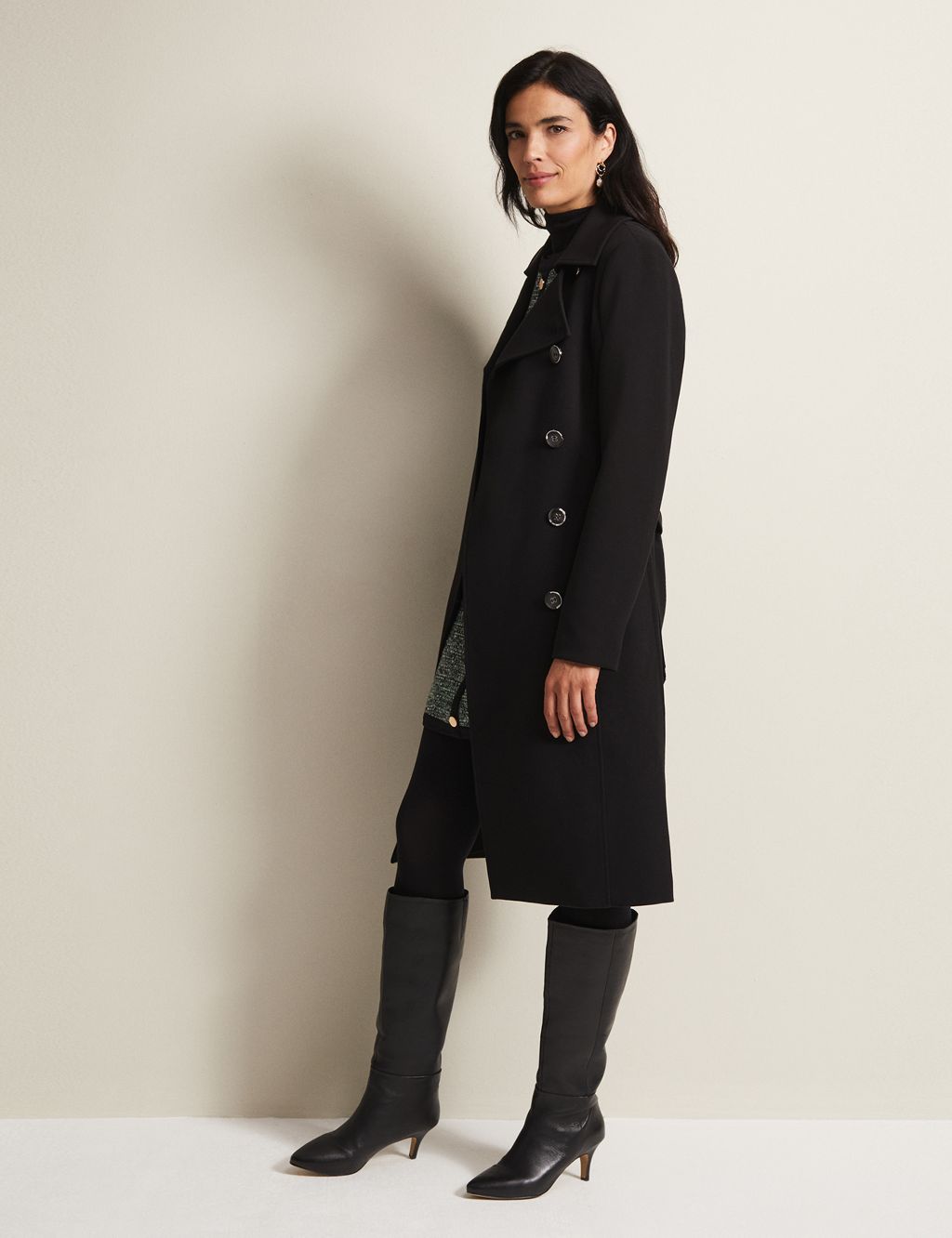 Wool Rich Belted Double Breasted Trench Coat image 6