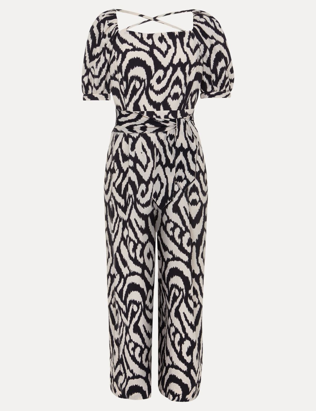 QT Printed Cropped Waisted Jumpsuit image 2