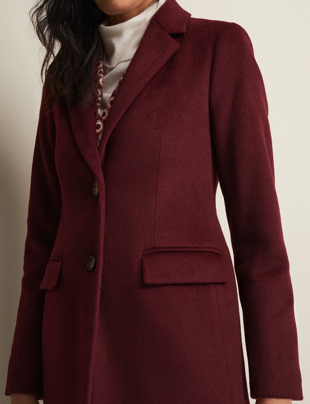 Wool Blend Single Breasted Tailored Coat image 6