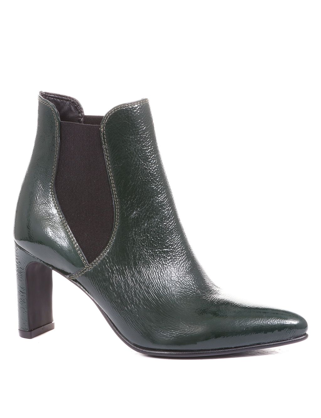 Leather Patent Chelsea Block Heel Boots image 2