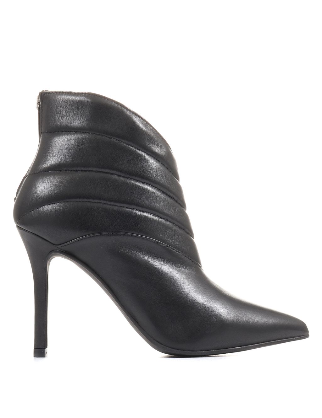 Leather Stiletto Heel Pointed Ankle Boots