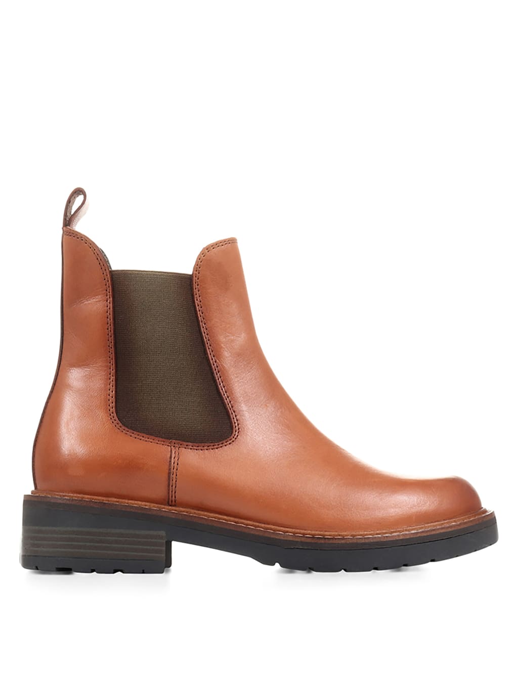 Leather Chelsea Block Heel Ankle Boot image 2