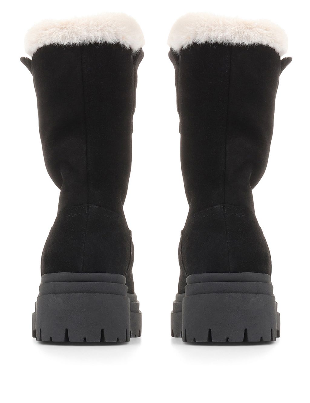 Chunky Suede Faux Fur Ankle Boots image 3
