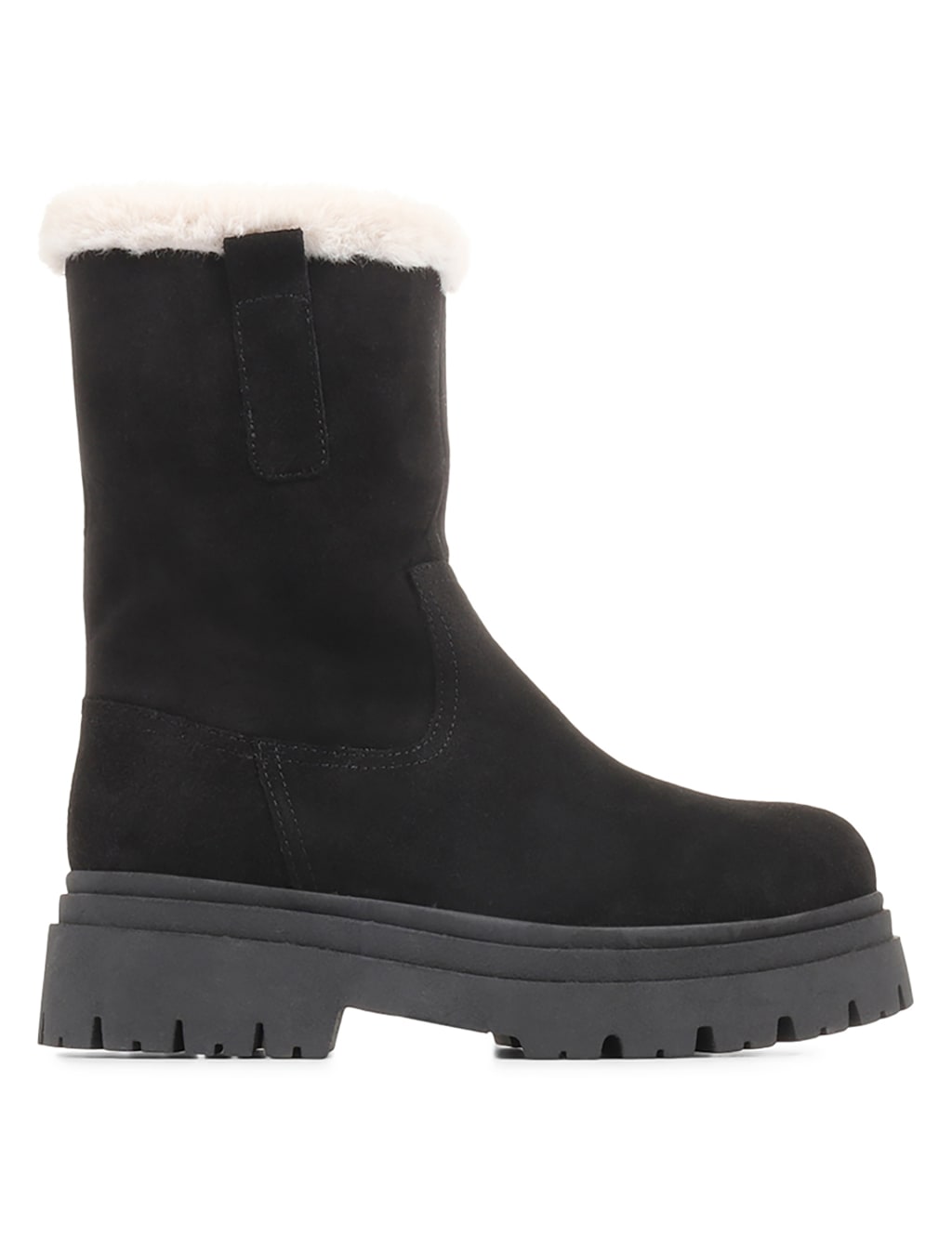 Chunky Suede Faux Fur Ankle Boots image 4