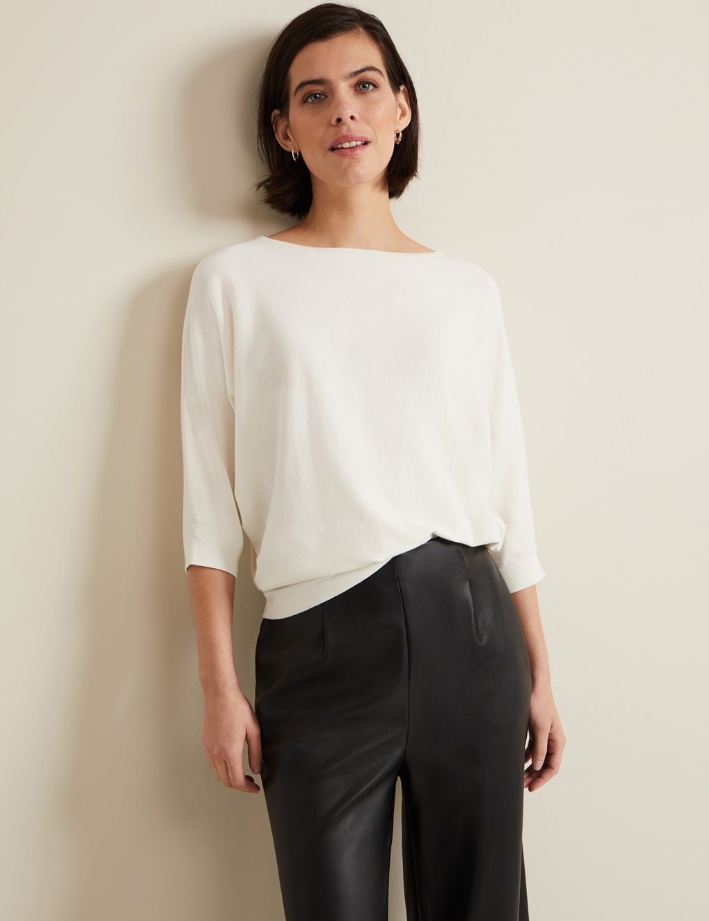 Slash Neck Batwing Sleeve Jumper