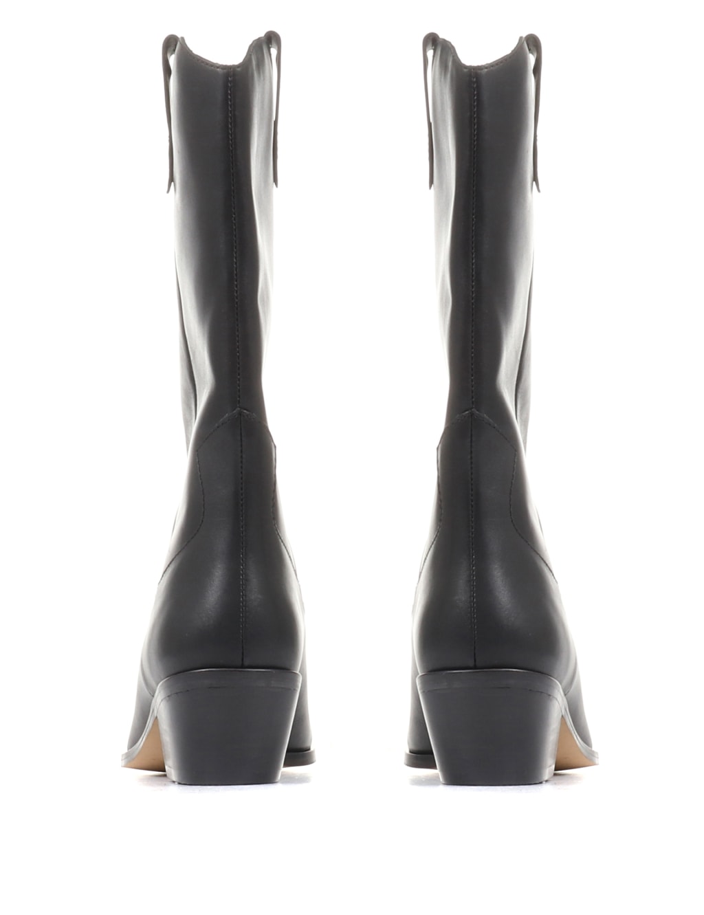 Leather Western Block Heel Knee High Boots image 4