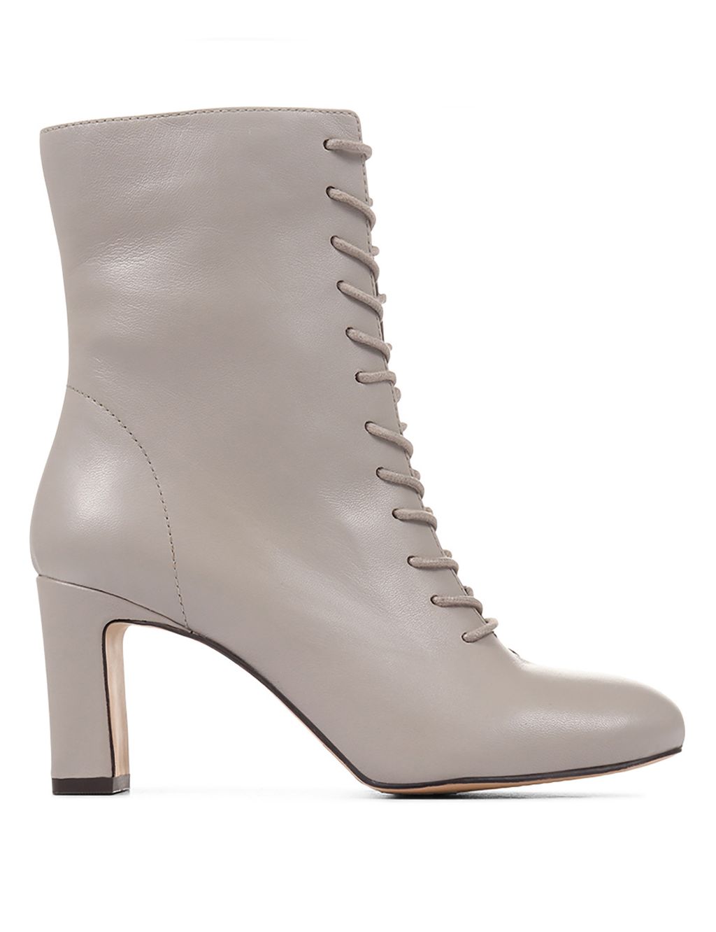 Leather Lace Up Block Heel Ankle Boots image 4