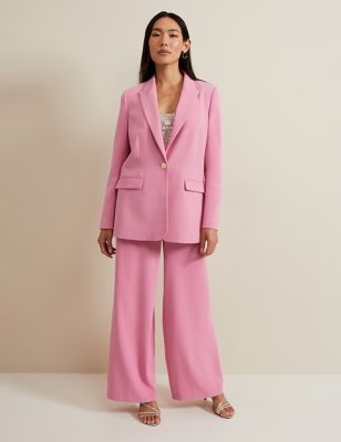Phase Eight Womens Single Breasted Blazer - 16 - Pink, Pink,Navy