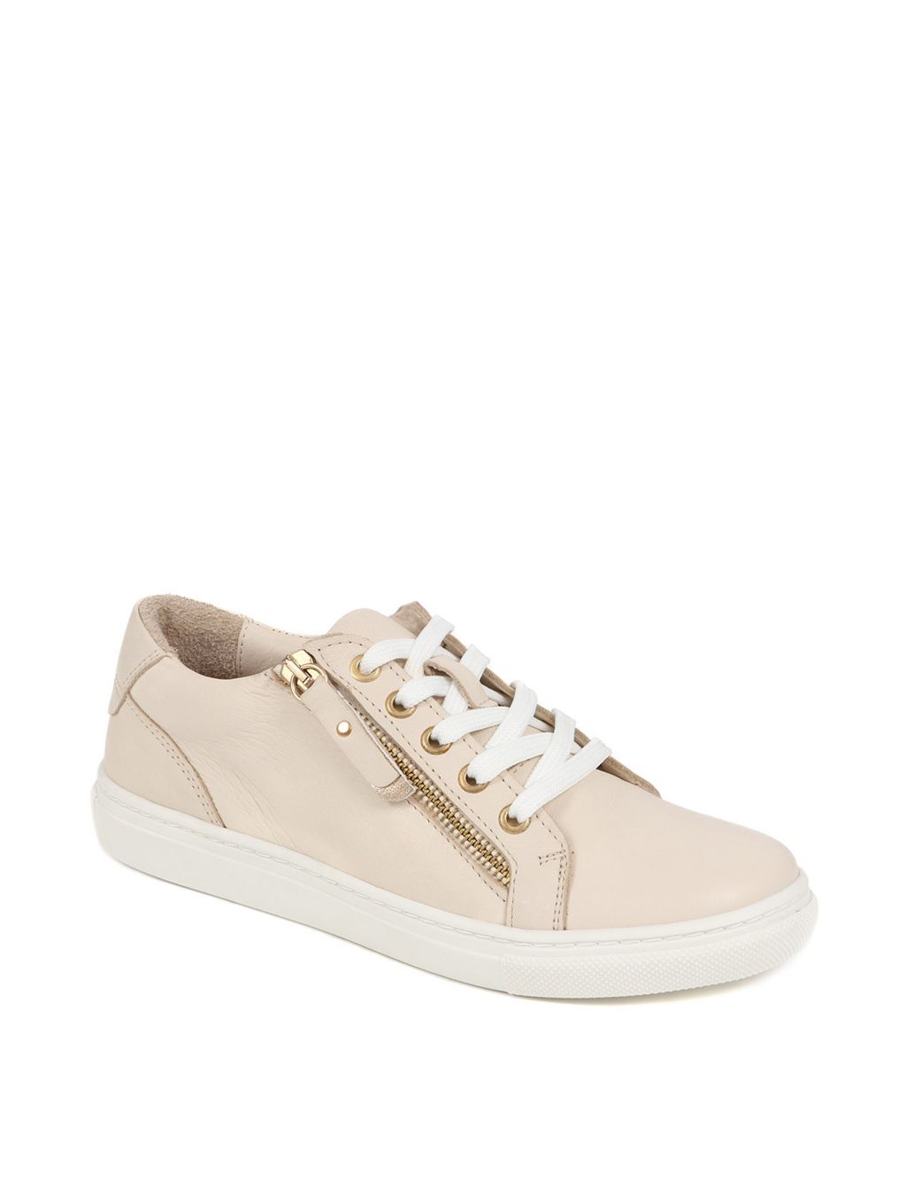 Leather Zip Up Trainers image 3