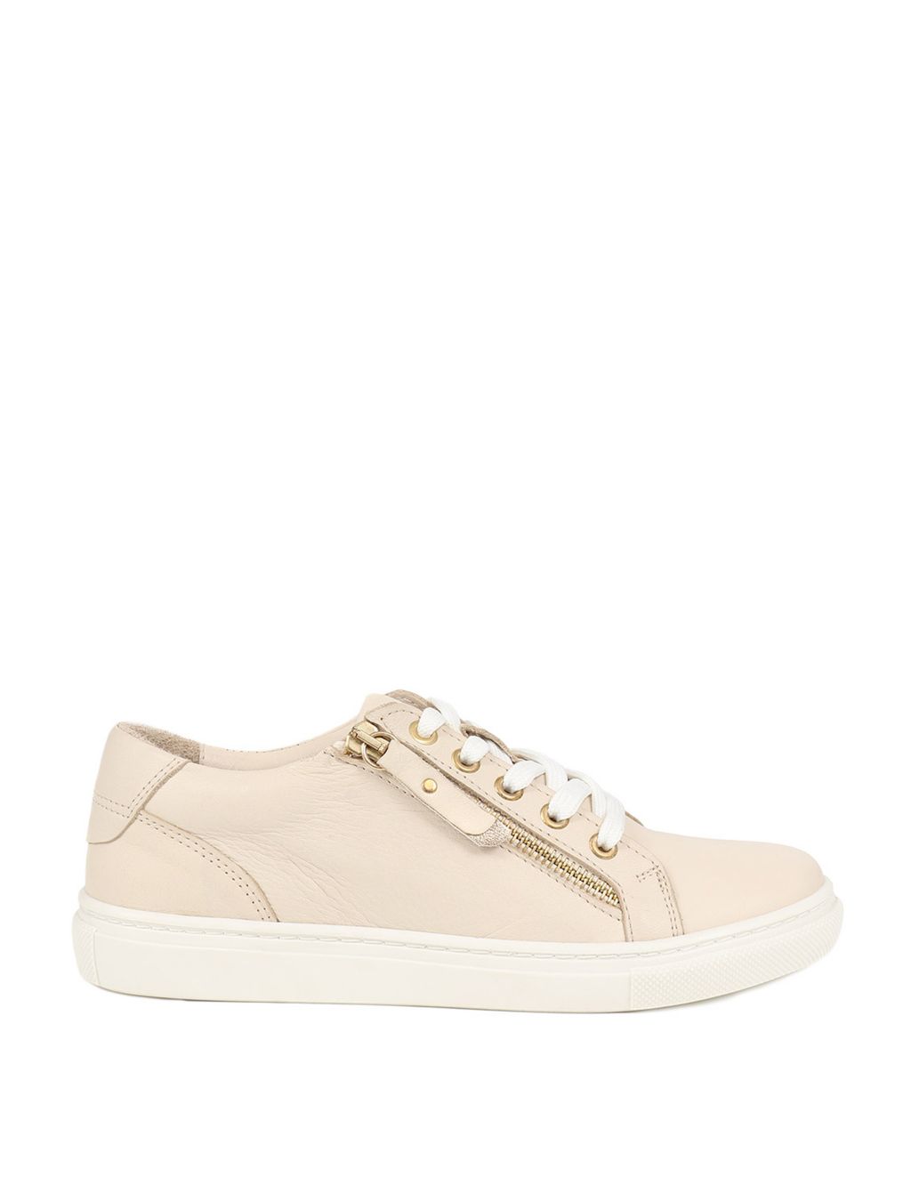 Leather Zip Up Trainers image 2