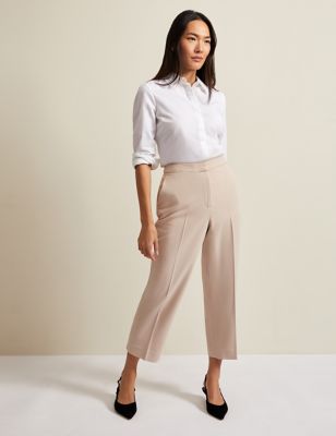 Phase Eight Womens Straight Leg Cropped Trousers - 8 - Neutral, Neutral