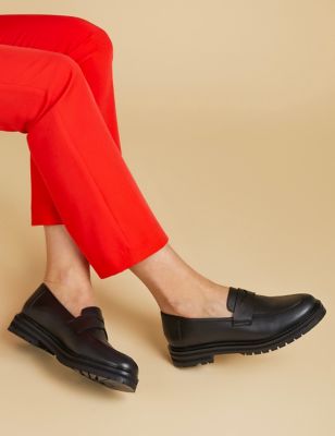 Jones Bootmaker Womens Leather Flat Loafers - 3 - Black, Black,White