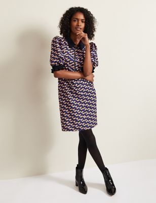Phase Eight Women's Geometric Zip Up Mini Swing Dress - 8 - Multi, Multi