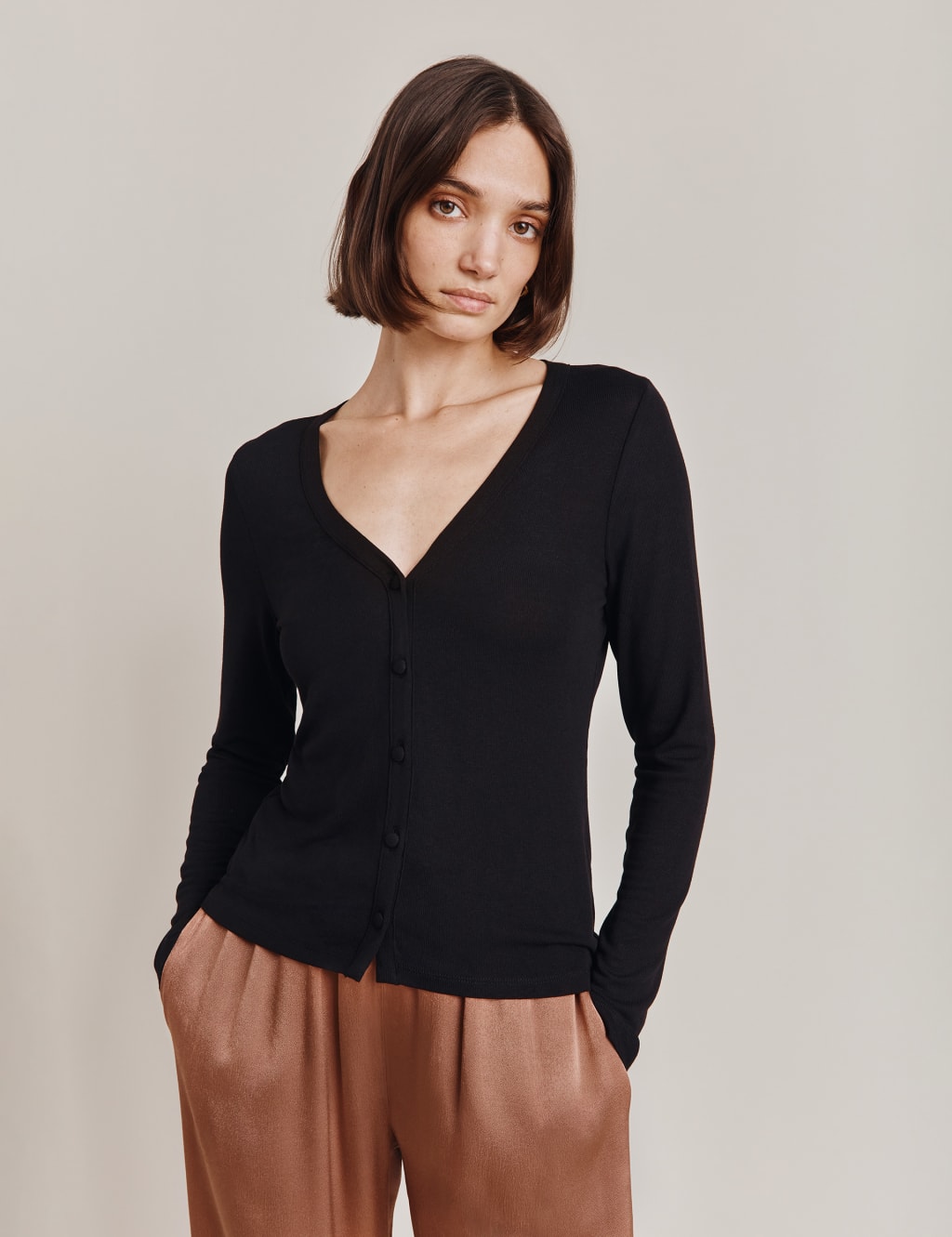 One-Shoulder Long-Sleeve Top MST0008