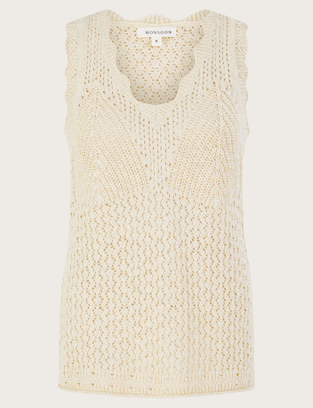 Pure Cotton Pointelle V-Neck Knitted Vest image 2